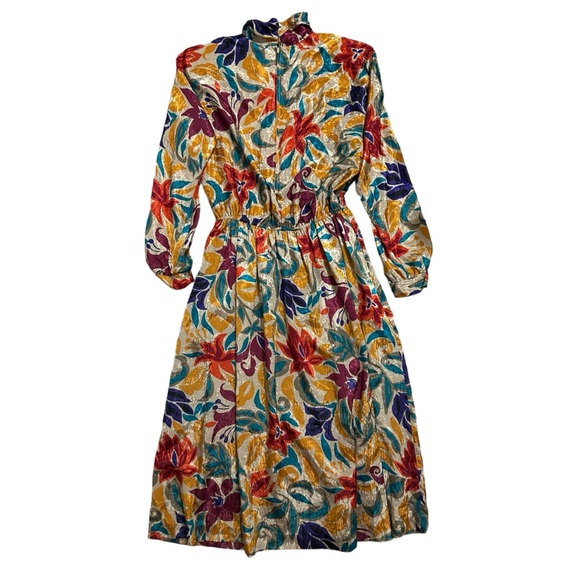 J. ELLIS Vintage Floral Long Sleeve Mock Neck Maxi Dress 16 - Picture 13 of 14